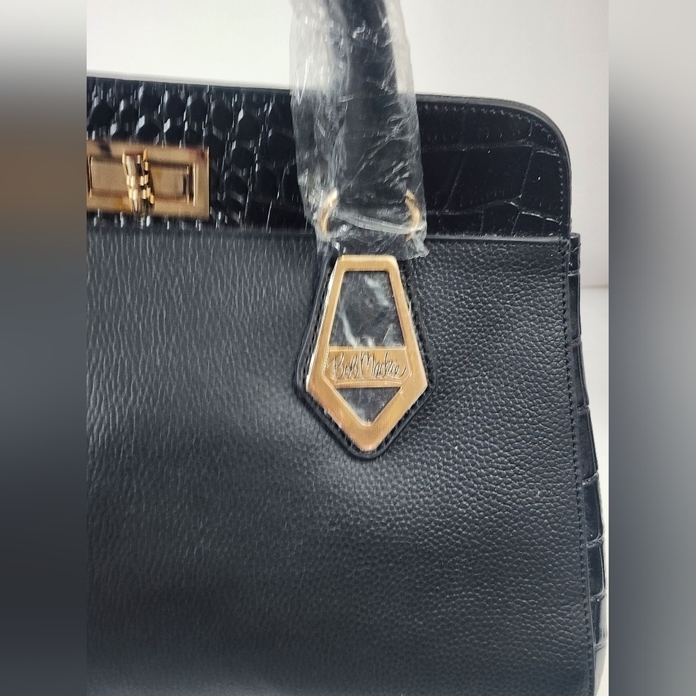 Bob Mackie Bradford Exchanges 2014 Black Leather Purse - Picture 5 of 12